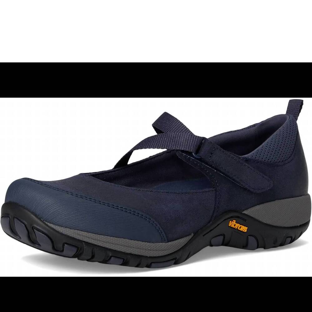 NEW DANSKO women's primrose flats in navy burnished suede
